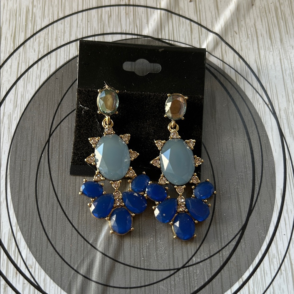Avon Blue and Gold Earrings